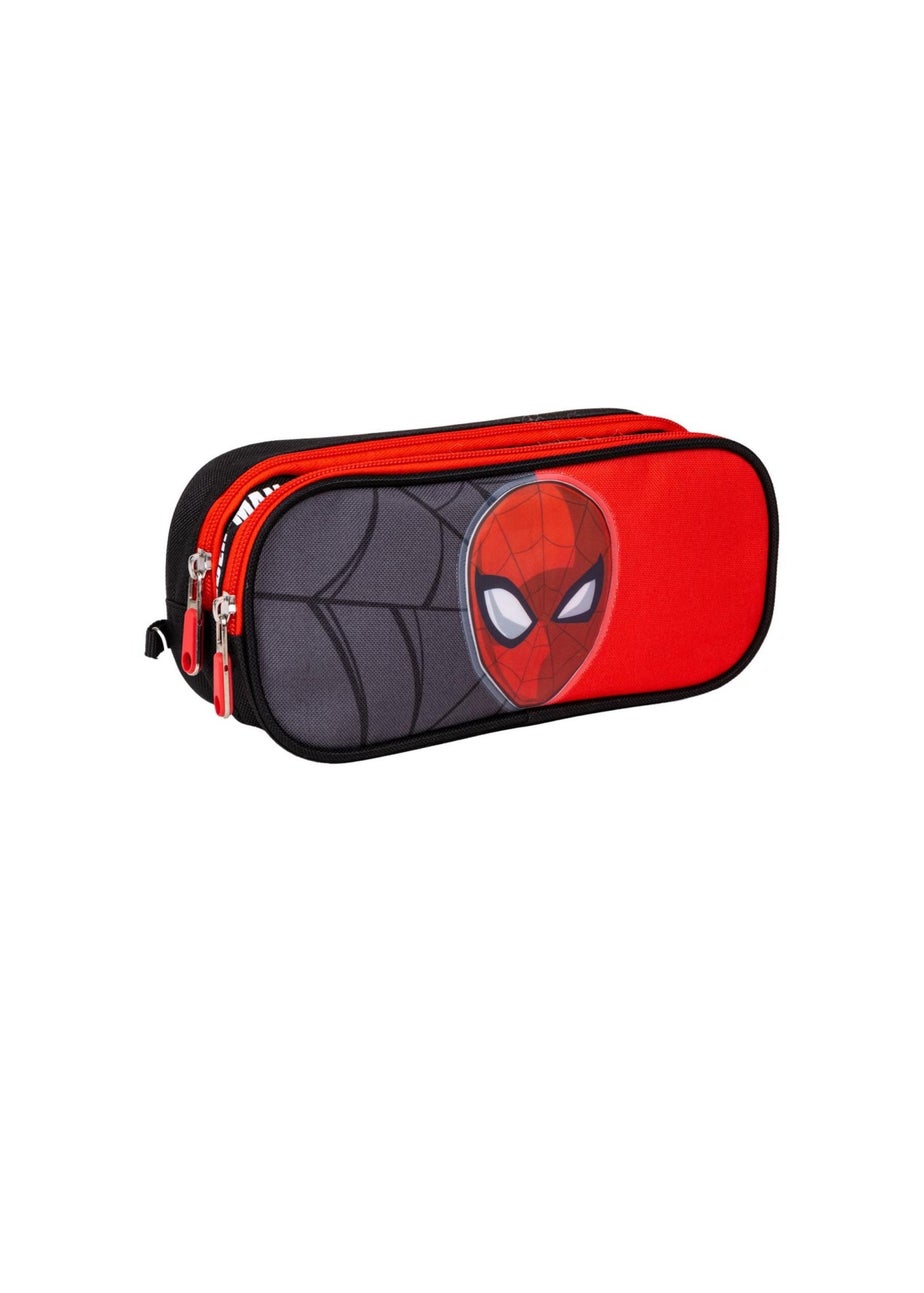 Red Spiderman Backpack Along With A Pencil Case