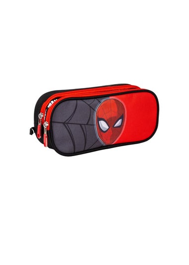 Red Spiderman Backpack Along With A Pencil Case
