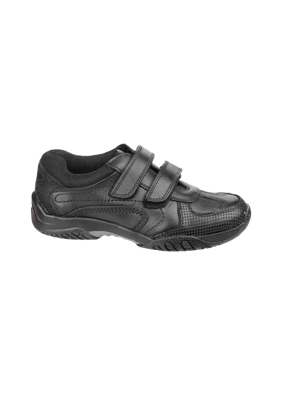 Hush Puppies Boys Black Jezza Junior School Shoes (Younger 10-Older 2.5)