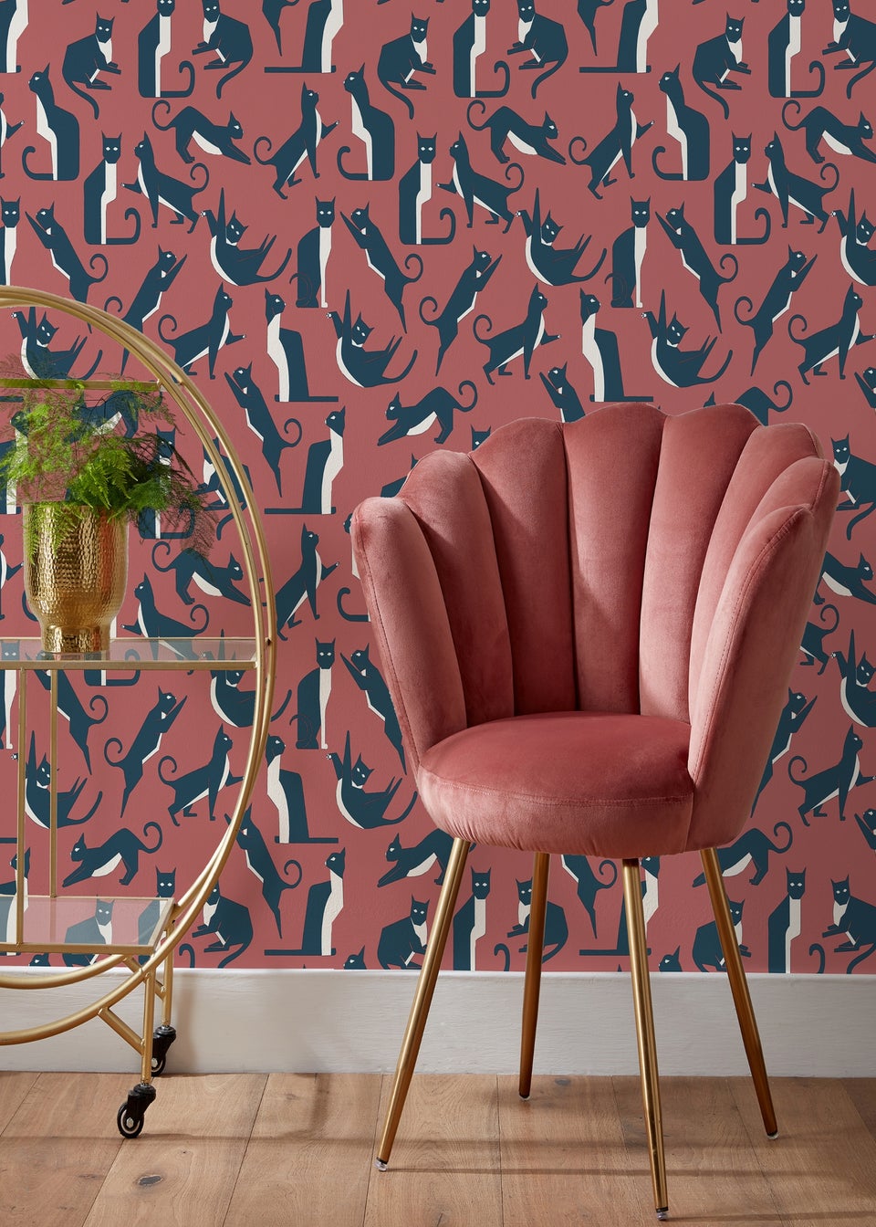 furn. Geo Cats Abstract Wallpaper (53 x 1050cm)