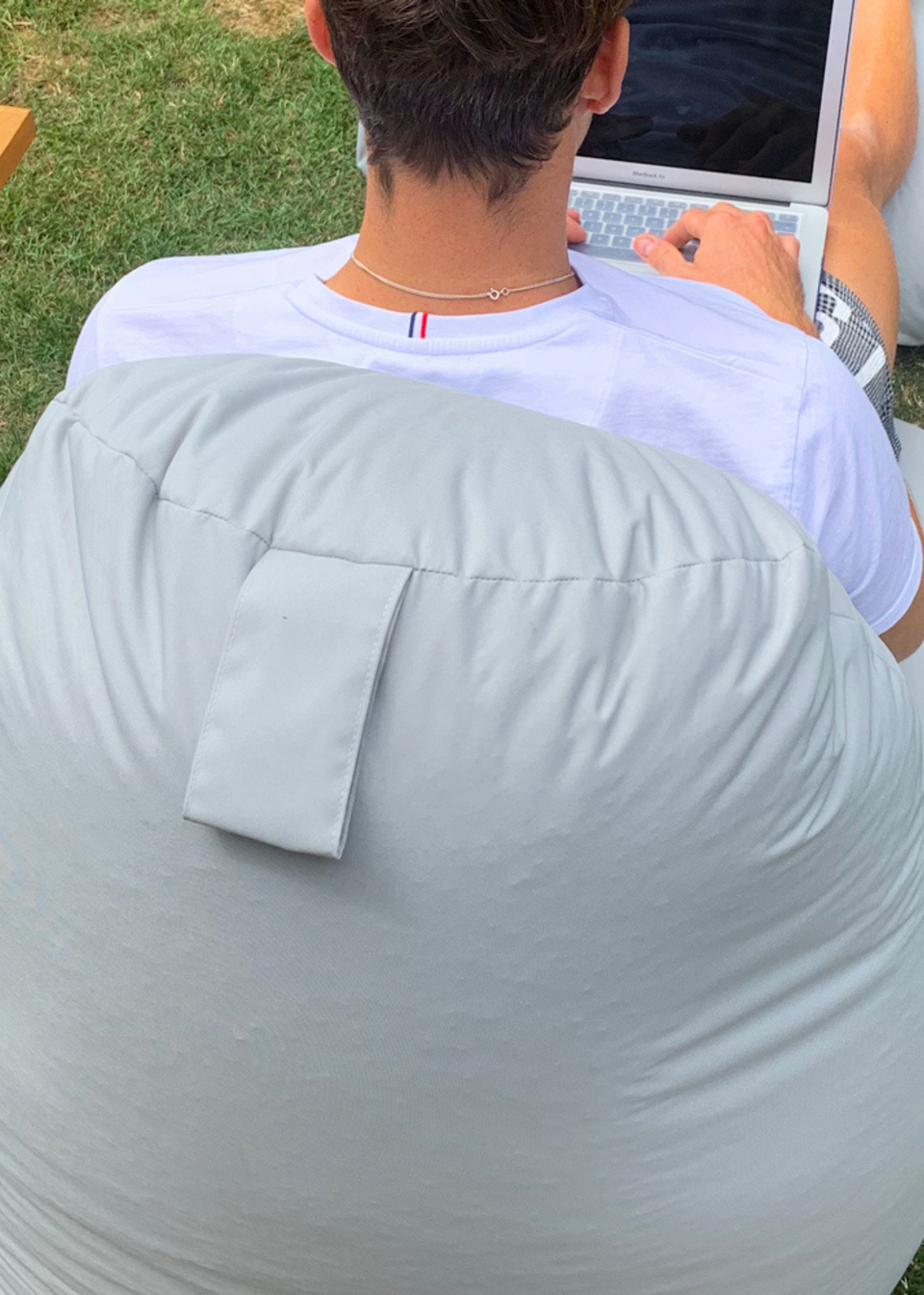 rucomfy Indoor/Outdoor Lounge Chair Platinum Grey Beanbag