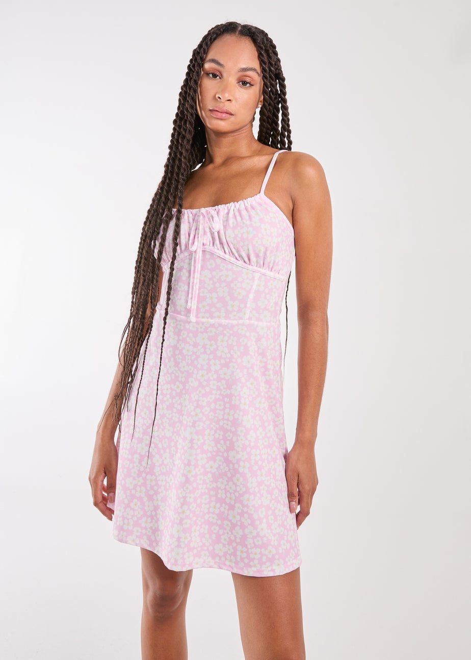Pink Vanilla Pink Daisy Ditsy Strappy Mini Dress