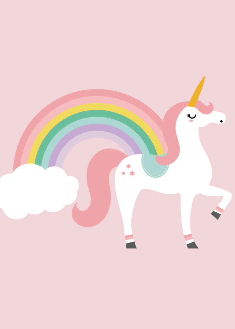 rucomfy Printed Kids Floor Cushion Unicorn Castle Beanbag