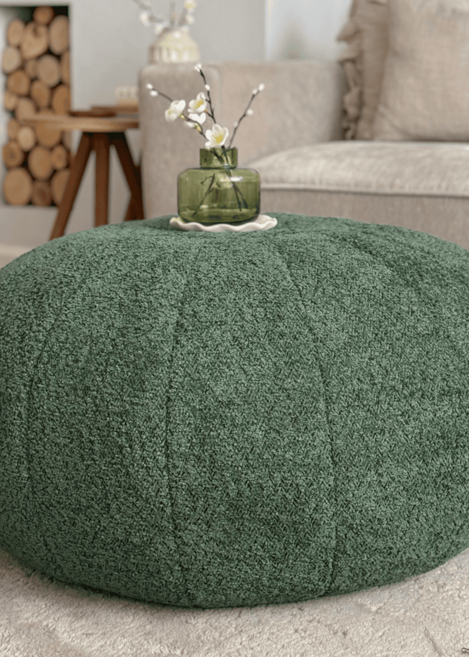 rucomfy Snug Pouffe Dark Green Beanbag