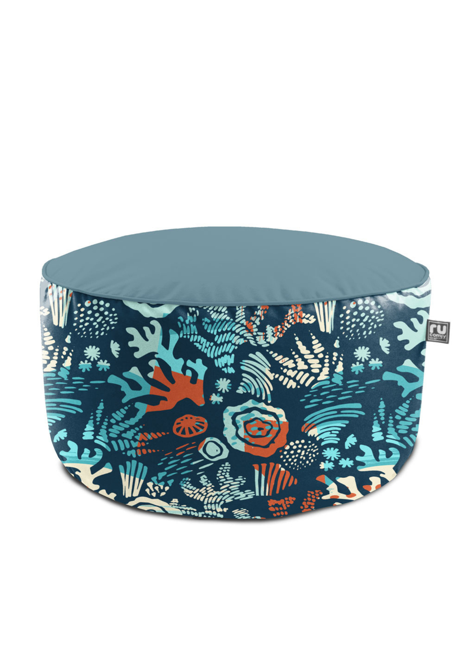 rucomfy Indoor/Outdoor Drum Pouffe Sea Breeze Beanbag