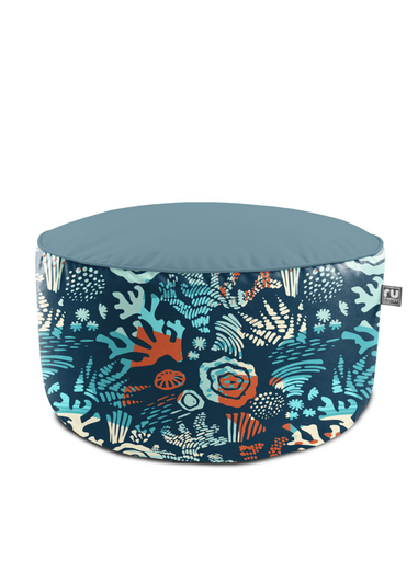 rucomfy Indoor/Outdoor Drum Pouffe Sea Breeze Beanbag