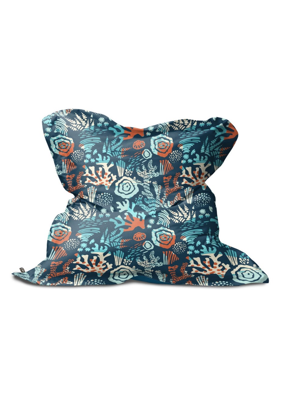 rucomfy Indoor/Outdoor Extra Large Squashy Squarbie Sea Breeze Beanbag