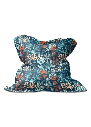 rucomfy Indoor/Outdoor Extra Large Squashy Squarbie Sea Breeze Beanbag