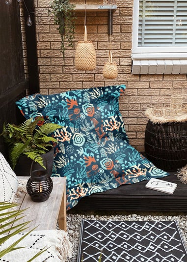 rucomfy Indoor/Outdoor Extra Large Squashy Squarbie Sea Breeze Beanbag