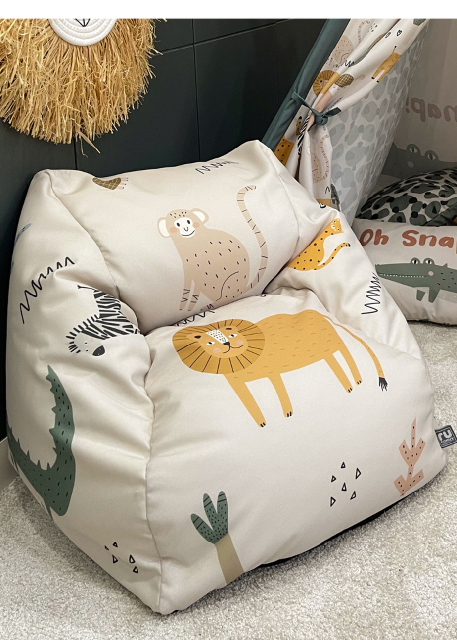 rucomfy Printed Kids Snuggle Chair Safari Friends Beanbag