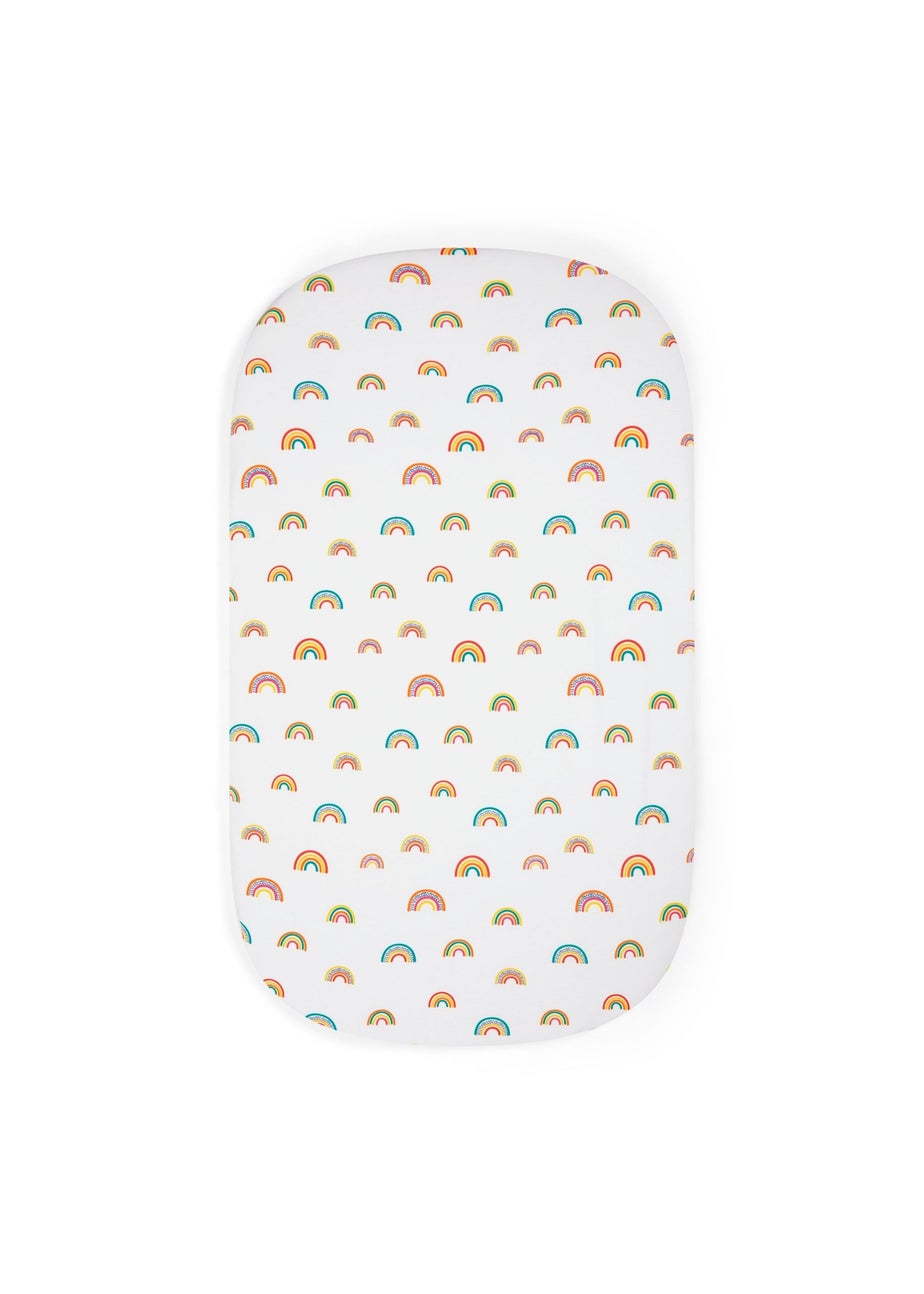 Ickle Bubba White Fitted Crib Rainbow Dreams Sheets 2 Pack