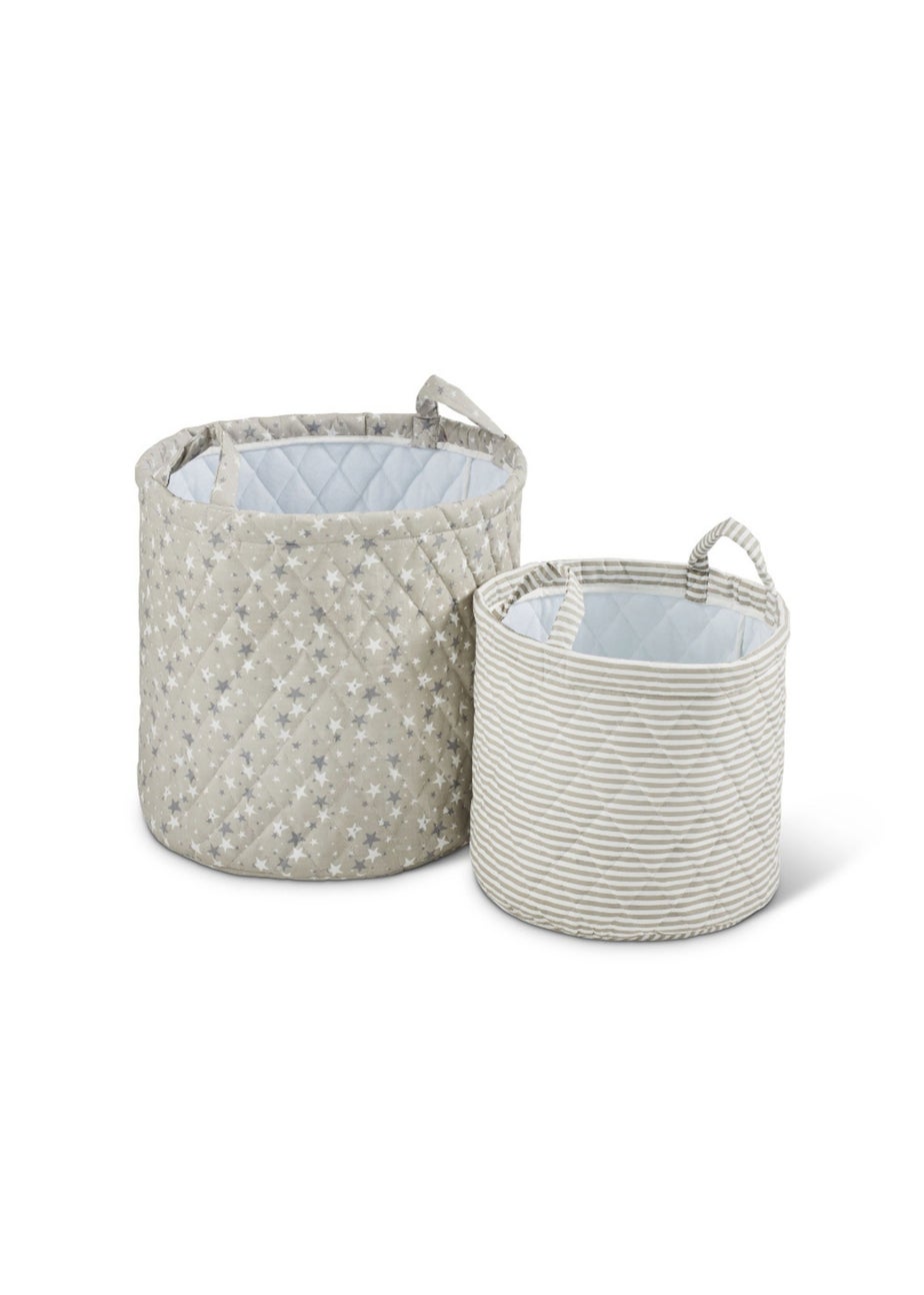 Ickle Bubba Light Grey Storage Baskets Cosmic Aura 2 Pack