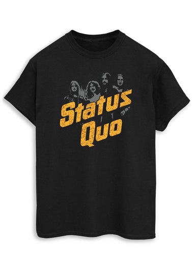 Status Quo Vintage Men Black Music Graphic T-Shirt