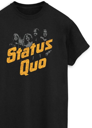 Status Quo Vintage Men Black Music Graphic T-Shirt