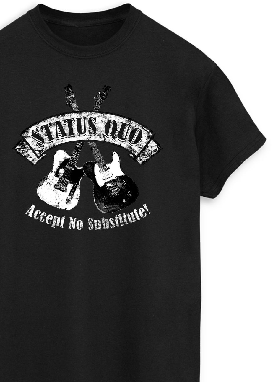 Status Quo Accept No Substitute Men Black Music Graphic T-Shirt