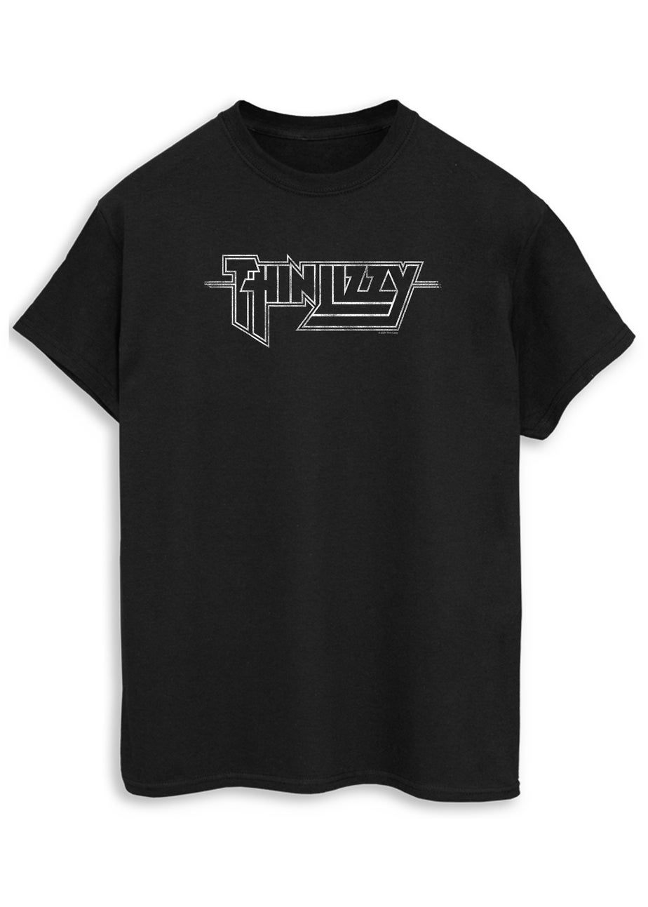 Thin Lizzy Logo Men Black Music Graphic T-Shirt