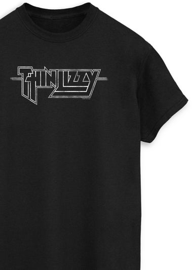 Thin Lizzy Logo Men Black Music Graphic T-Shirt