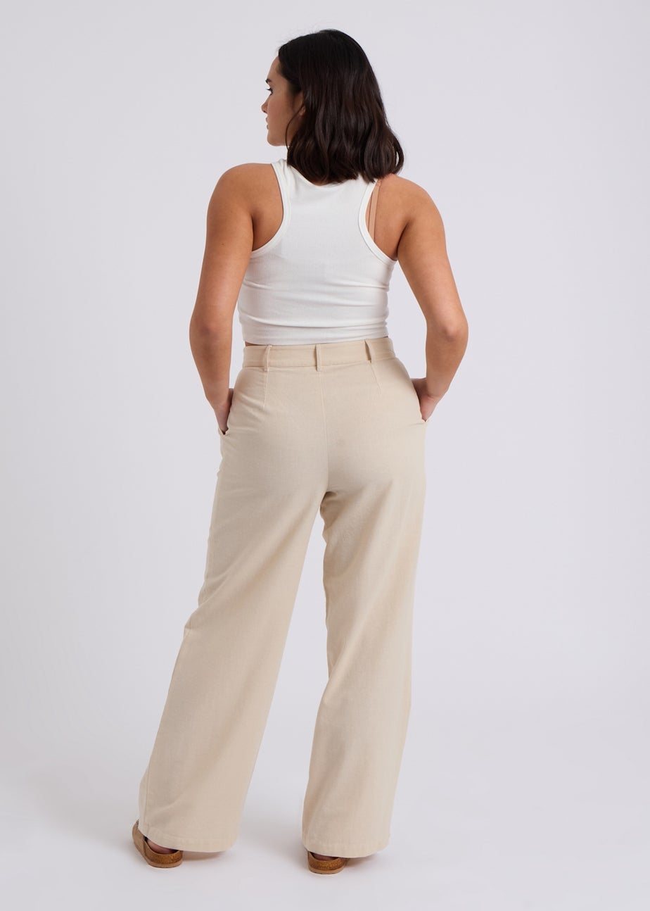 Urban Bliss Stone Linen Blend Wide Leg Trouser