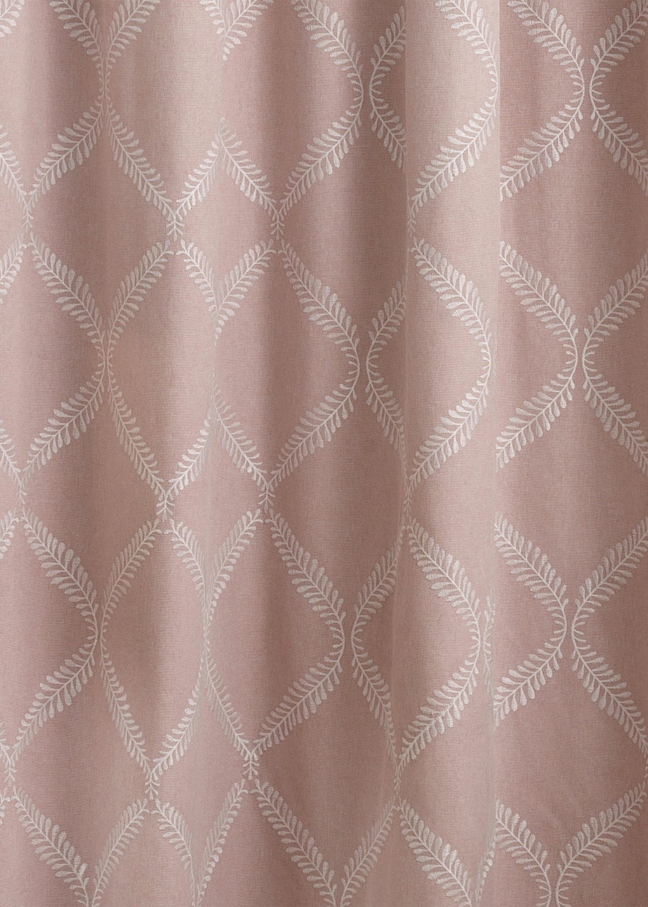 Paoletti Olivia Lattice Embroidery Pencil Pleat Curtains