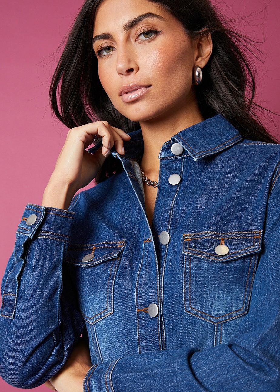 Threadbare Blue Elmo Denim Mini Dress