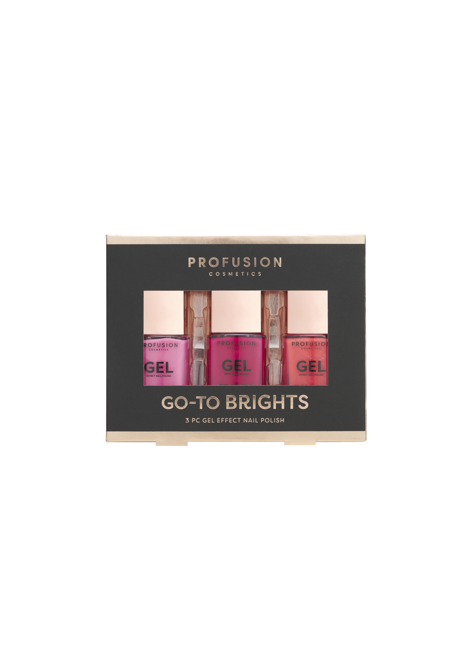 Profusion Cosmetics 3pc Gel Effect Nail Polish Go-to Brights