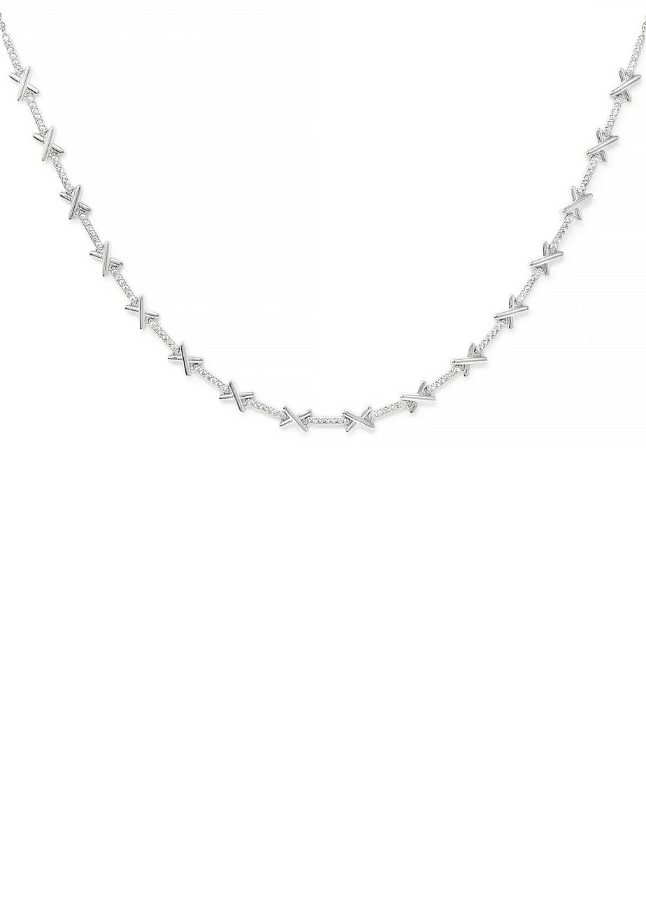Say It With Silver Kiss Tennis Necklace