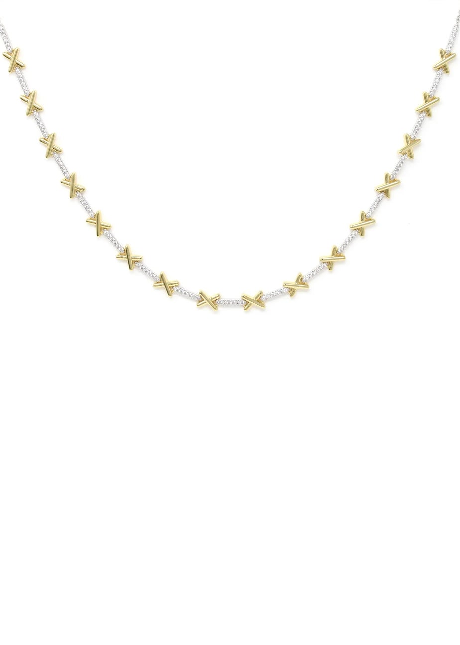 Say It With Gold Kiss Tennis Necklace