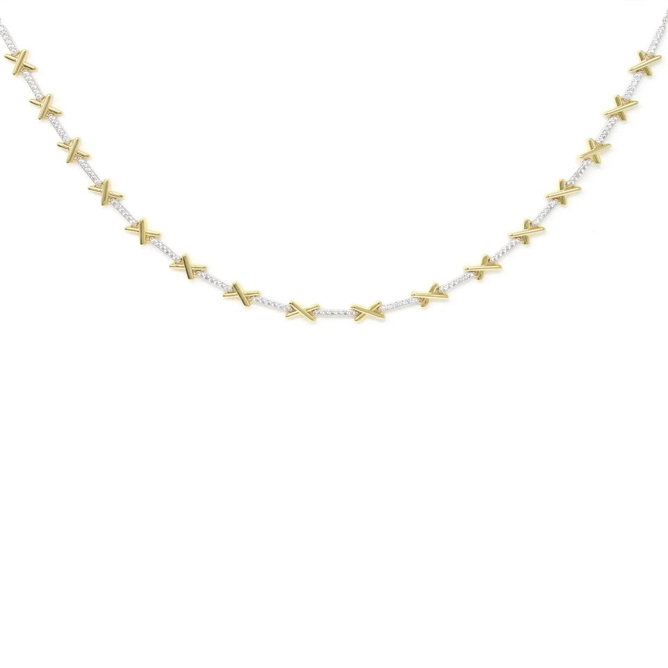 Say It With Gold Kiss Tennis Necklace
