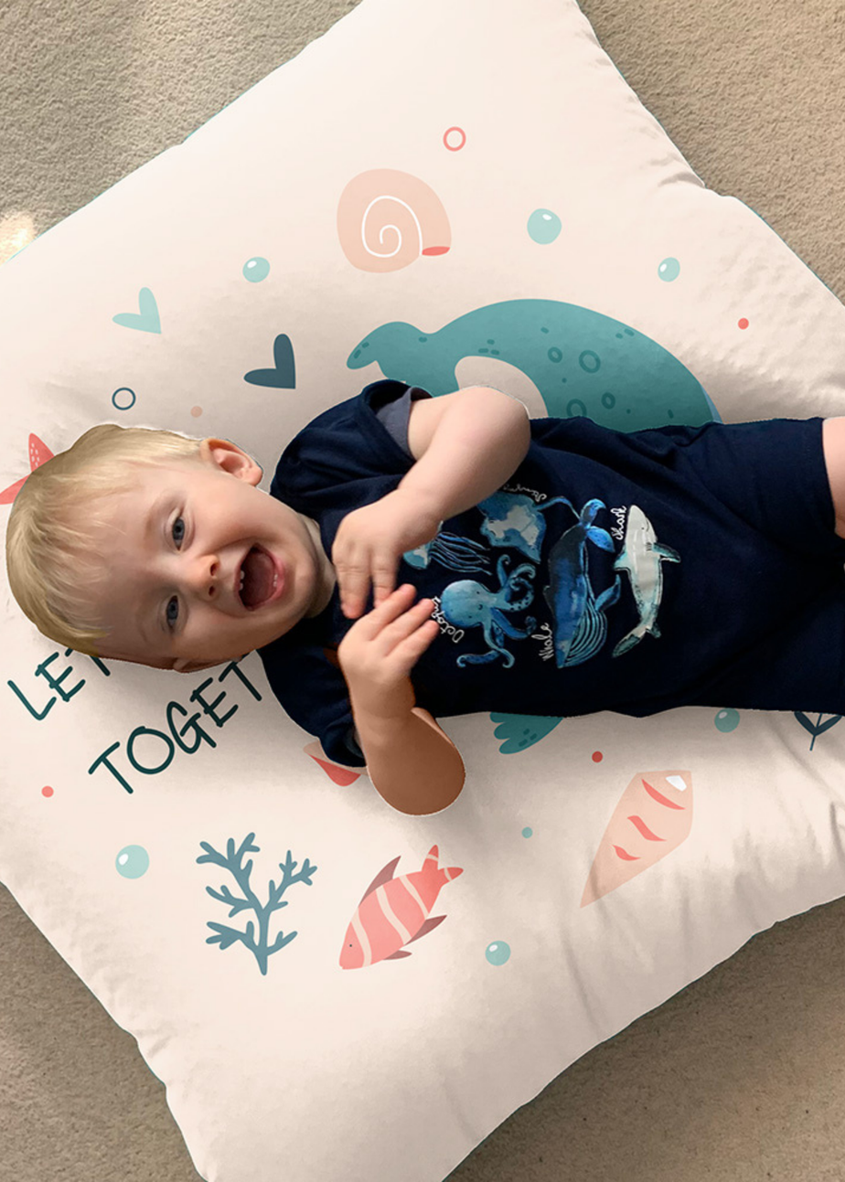 rucomfy Printed Floor Cushion Under The Sea Beanbag