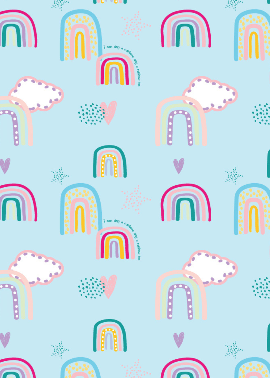 rucomfy Printed Kids Classic Rainbow Sky Beanbag