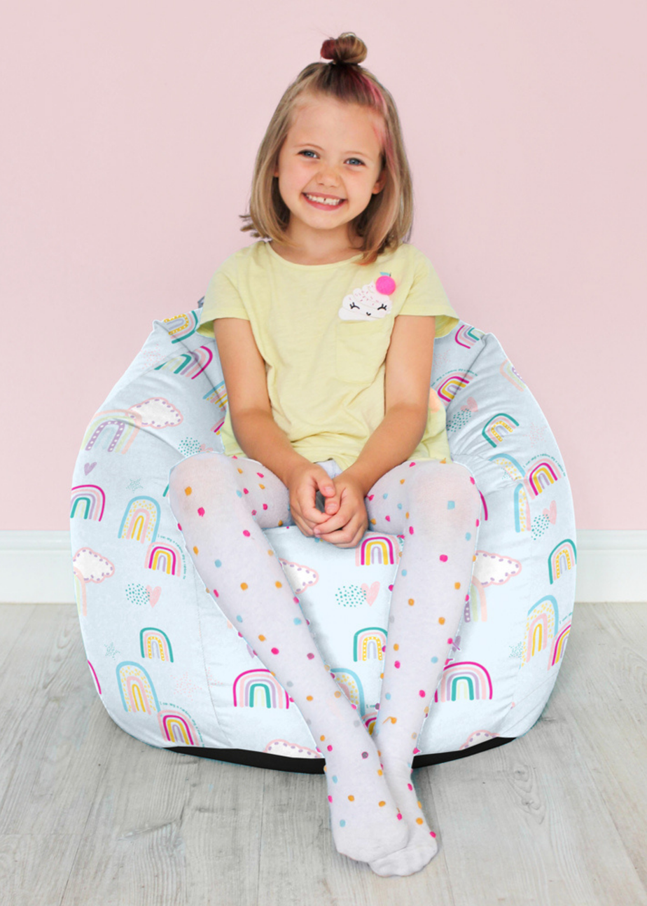 rucomfy Printed Kids Classic Rainbow Sky Beanbag