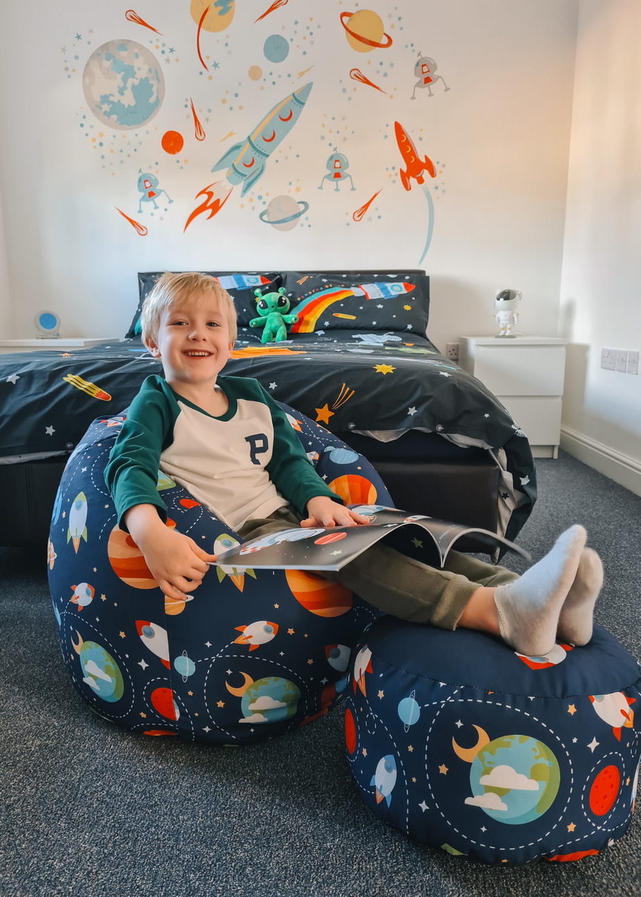 rucomfy Printed Kids Classic Outer Space Beanbag