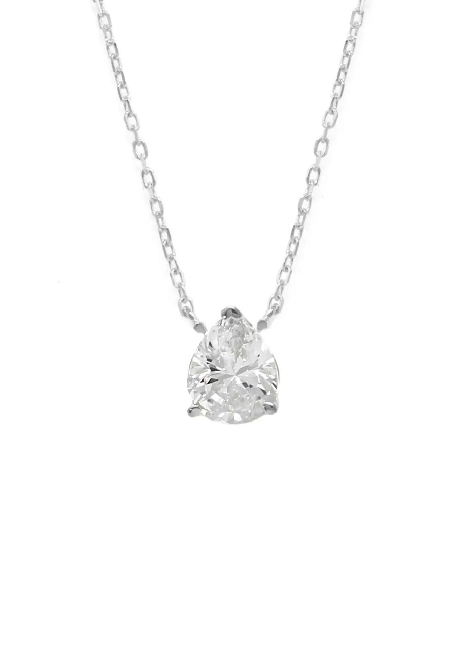 Say It With Silver Pear Necklace