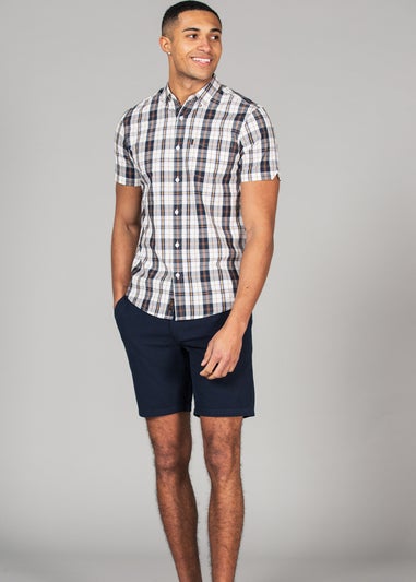 Tokyo Laundry Black Cotton Short Sleeve Button-Up Checked Shirt