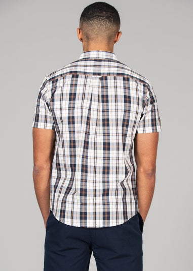 Tokyo Laundry Black Cotton Short Sleeve Button-Up Checked Shirt