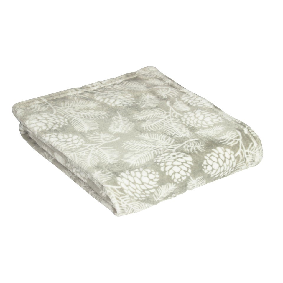 furn. Irwin Woodland Fleece Throw 140 x 180cm Stone