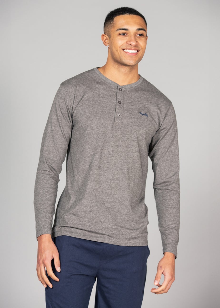 Tokyo Laundry Grey Cotton 2-Piece Top and Jersey Bottoms Pyjama Set