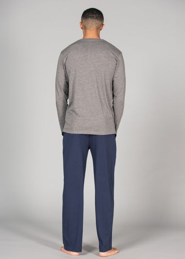 Tokyo Laundry Grey Cotton 2-Piece Top and Jersey Bottoms Pyjama Set