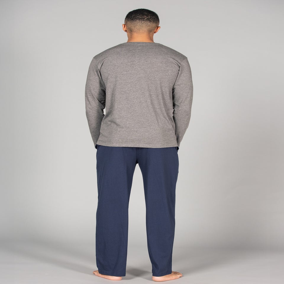 Tokyo Laundry Grey Cotton 2-Piece Top and Jersey Bottoms Pyjama Set