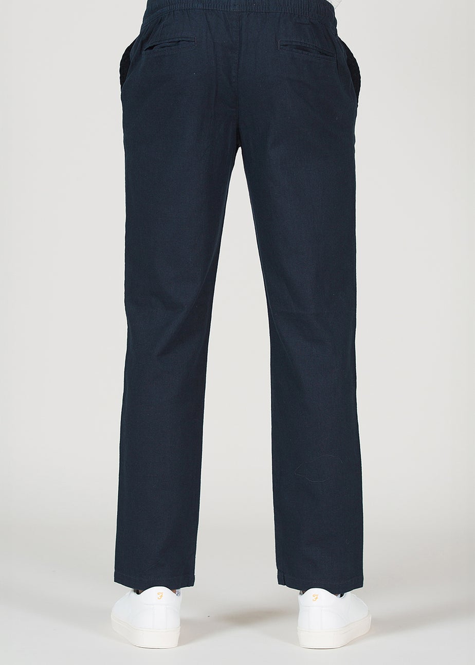 Tokyo Laundry Navy Linen Blend Straight Leg Trousers