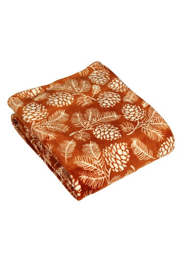 furn. Irwin Woodland Fleece Throw 140 x 180cm Rust