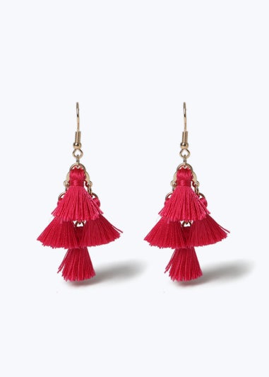 Muse Pink Tassel Earring