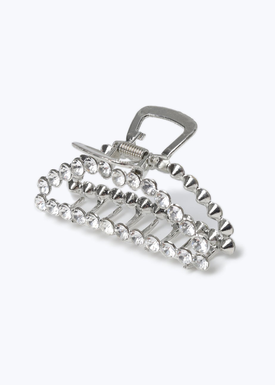 Muse Silver Diamante Hair Claw Clip
