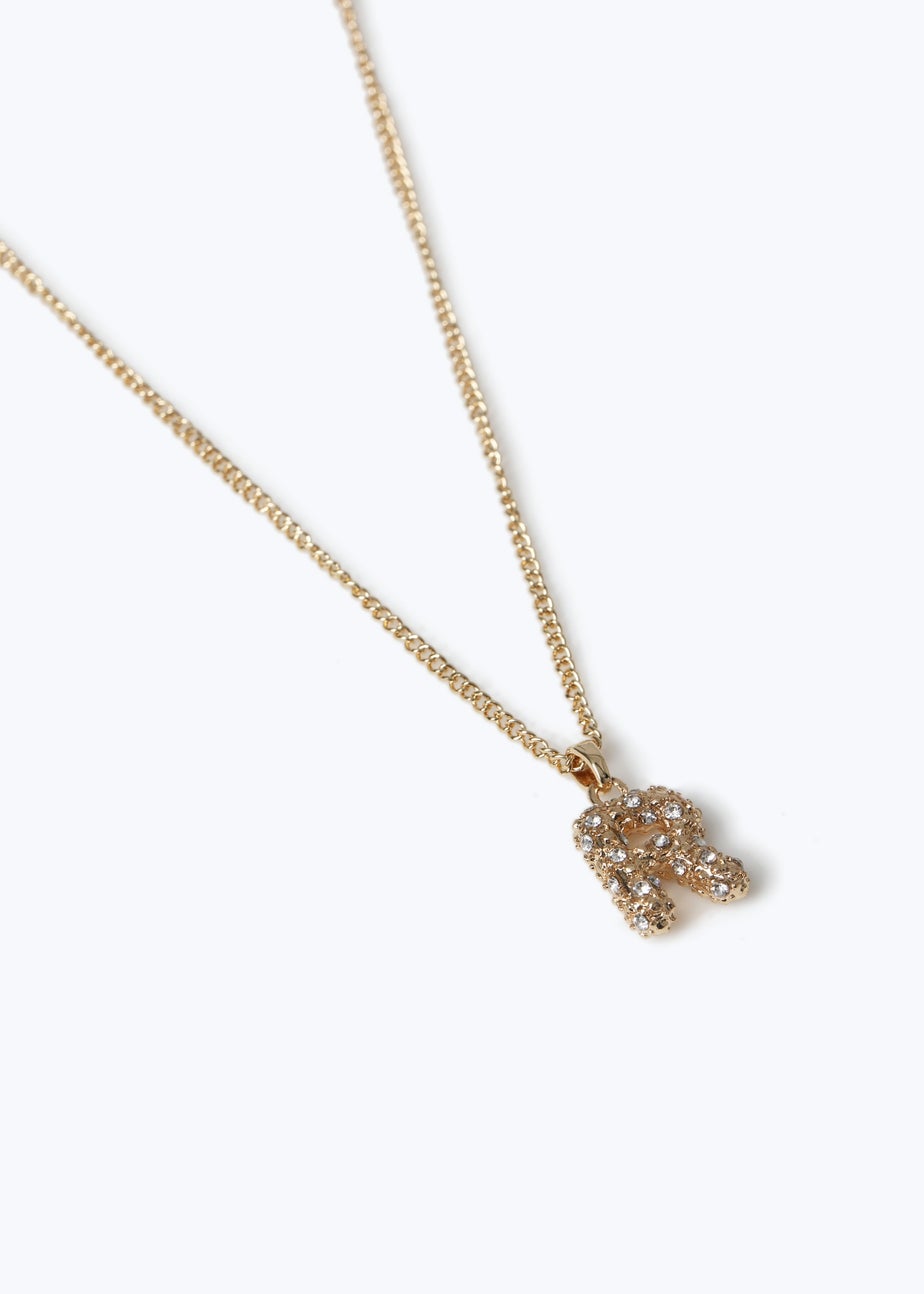 Muse Gold 'R' Initial Necklace