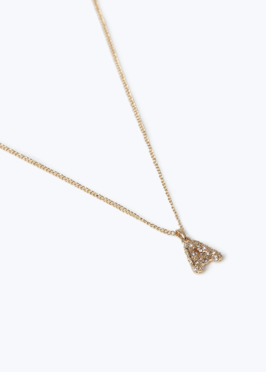 Muse Gold "A" Initial Necklace