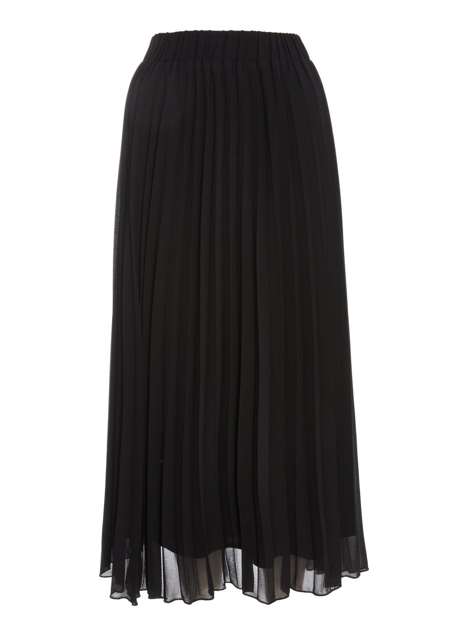 Quiz Black Chiffon Pleated Midi Skirt