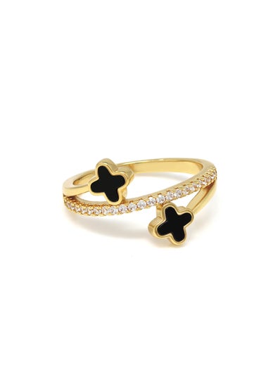 Say It With Gold & Black Clover Ring