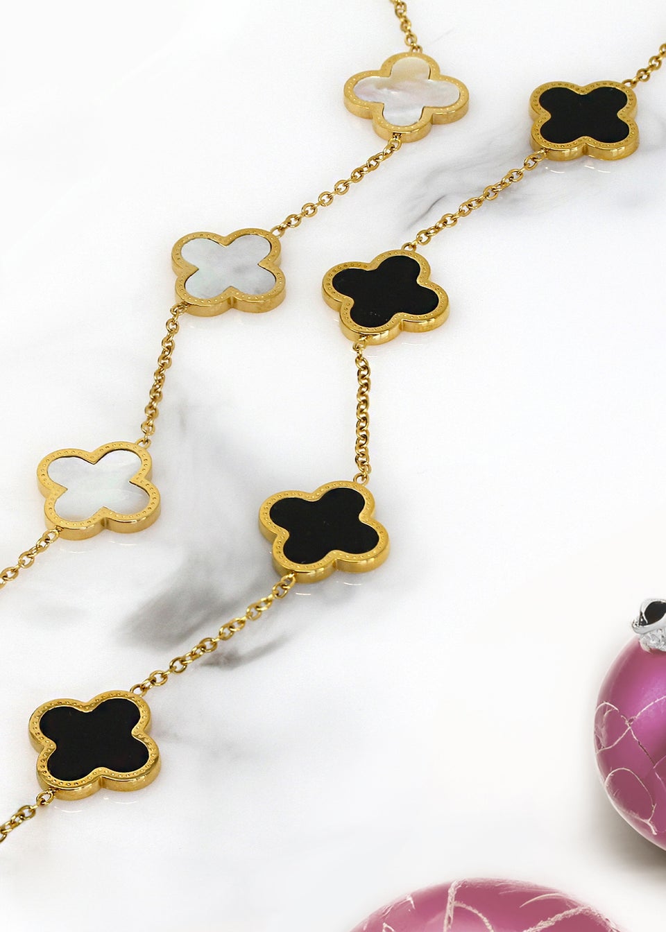Say It With Gold & Black Luck Chain Bracelet