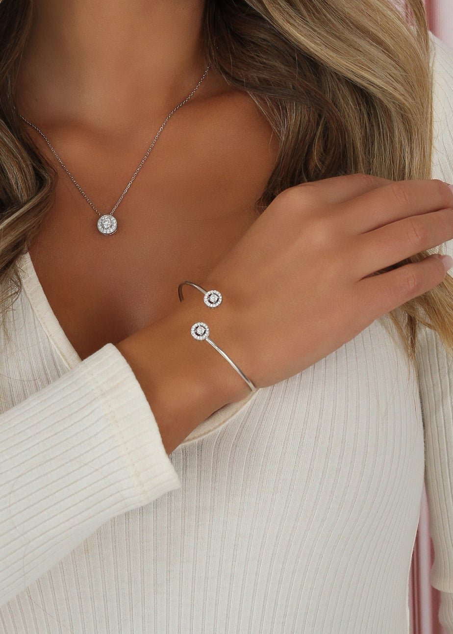 Say It With Sterling Silver Halo Bangle