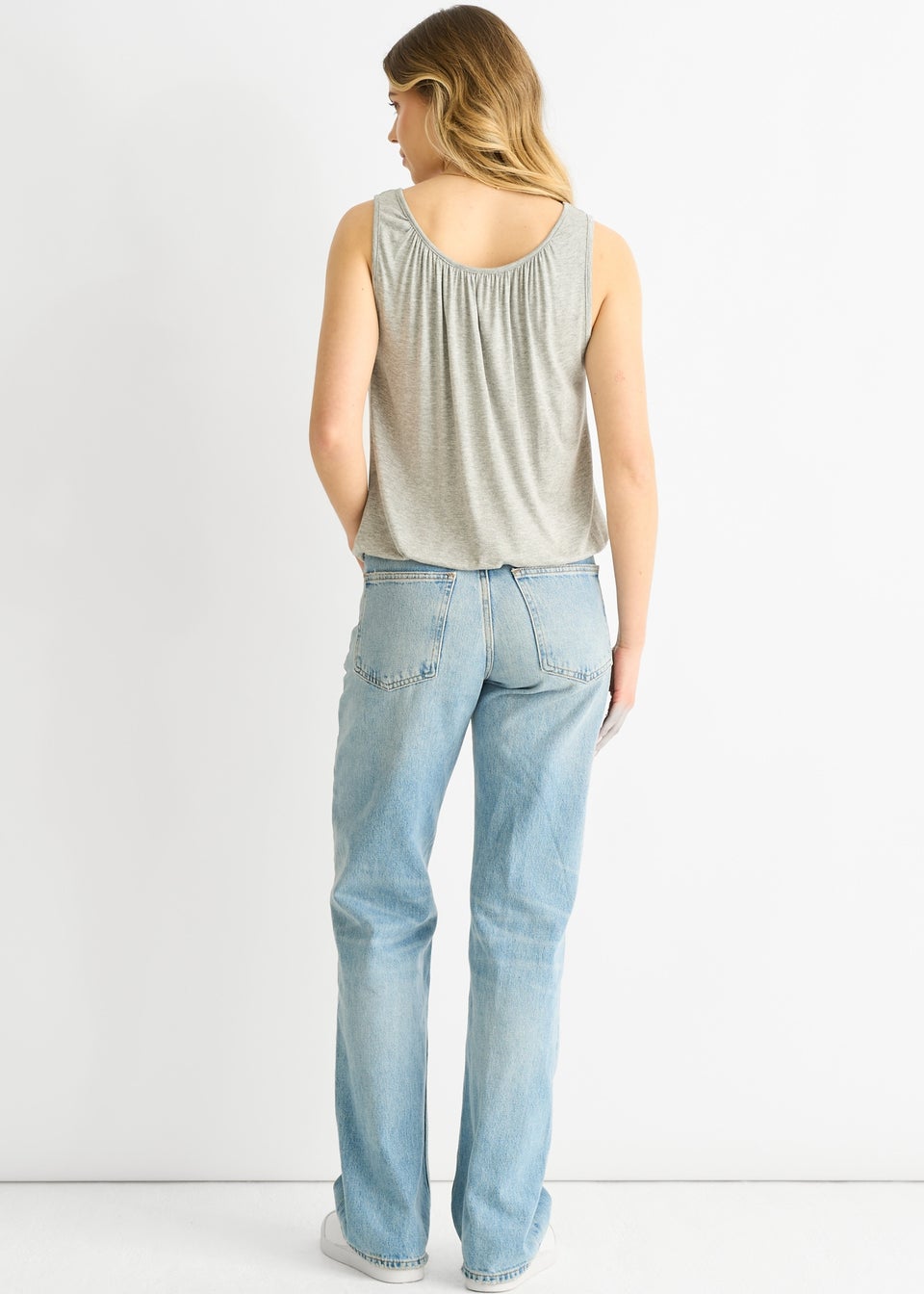 Gini London Dark Grey Round Neck Oversized Sleeveless Top